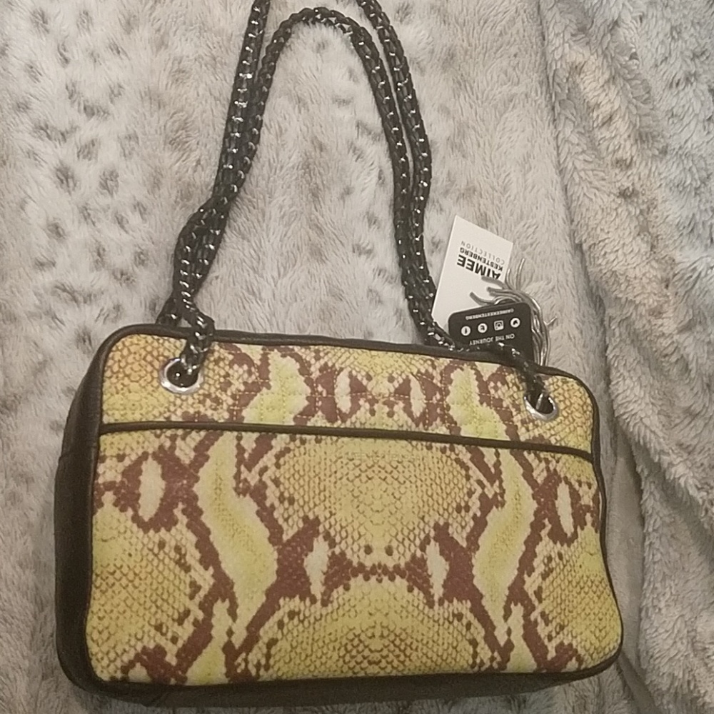 AIMEE KESTENBERG BLACK PEBBLE LEATHER/SNAKESKIN - Picture 6 of 8